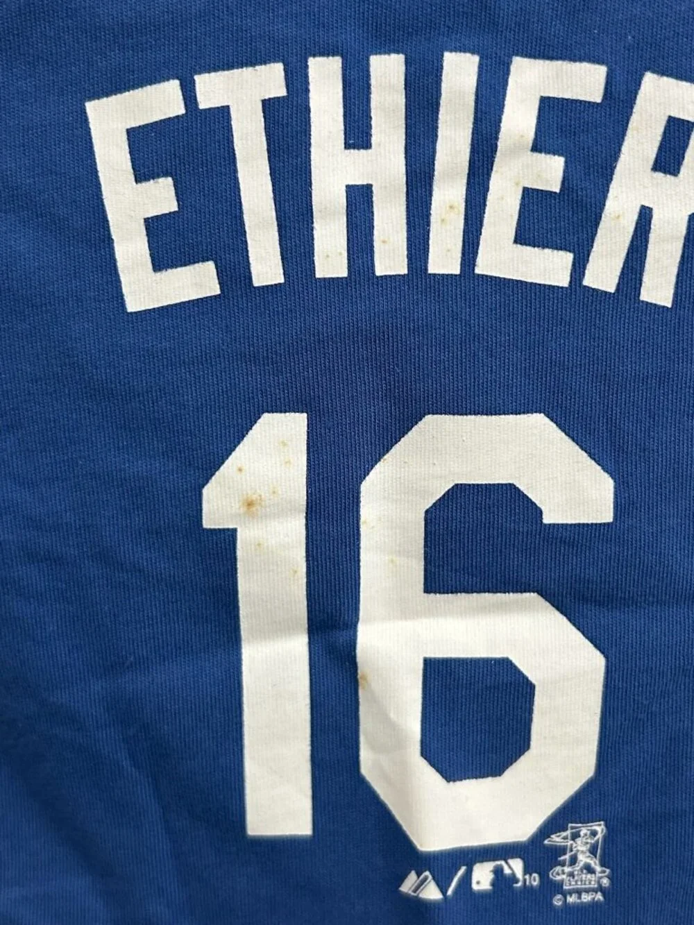 Majestic 6/9M Blue Baby Tee Los Angeles Dodgers Ethier 16 Nostalgia Core NWT